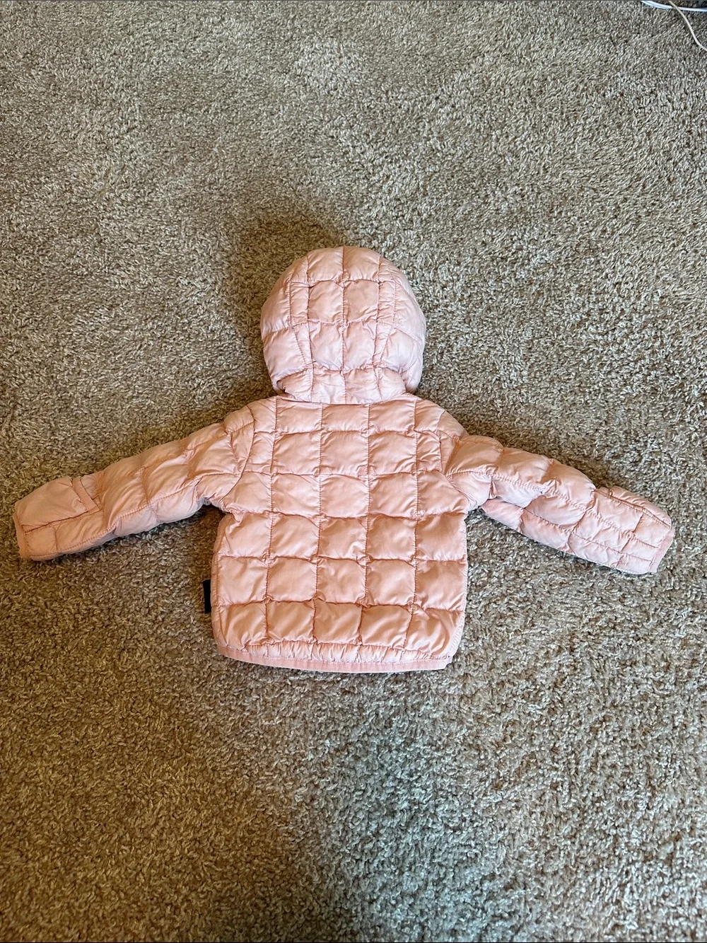 The North Face Light Pink Quilted Hooded Thermoball Eco Jacket